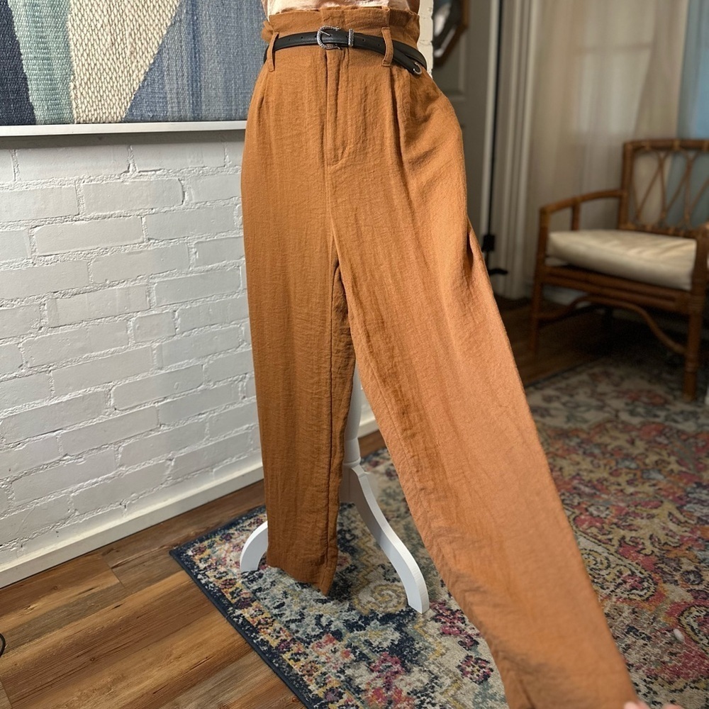 A New Day Brown Paperbag Waist Pants - Picture 5 of 14